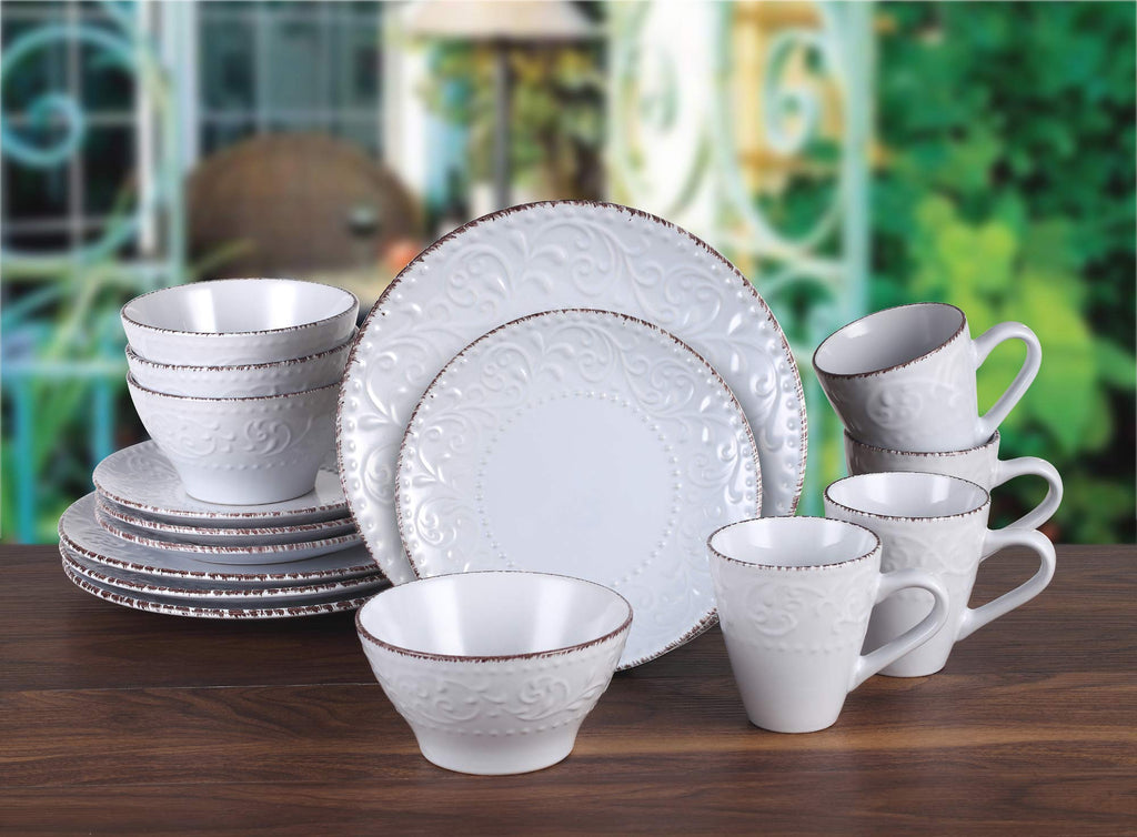 Dinnerware Set for Entertaining, One Size, White