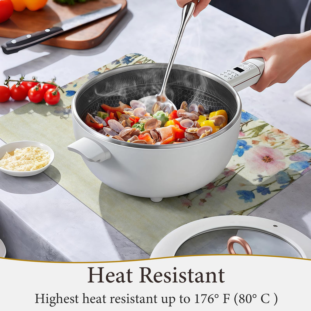 Vinyl Placemats Set of 4-12x17 Inch - Heat Resistant Washable Place Mats Waterproof Non-Slip Wipeable Table Mats for