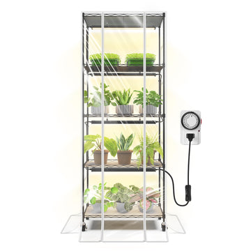 Indoor Greenhouse with Grow Lights 5-Tier 100W 23.6x13.8x59IN