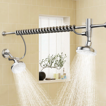 Dual Shower Head with Original Adjustable Slider, Double Showerhead, Chrome