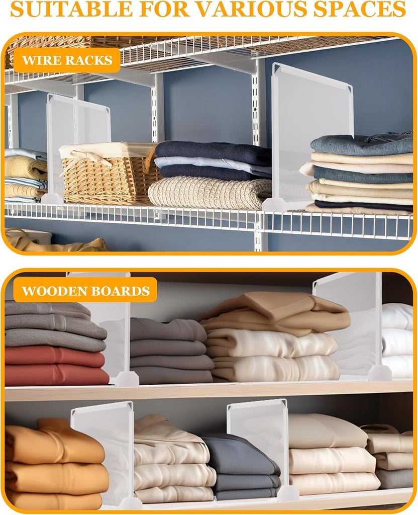 Shelf Dividers for Closet Organization, Portable Closet Shelf Divider, Closet Dividers for Shelves, Shelf Separators