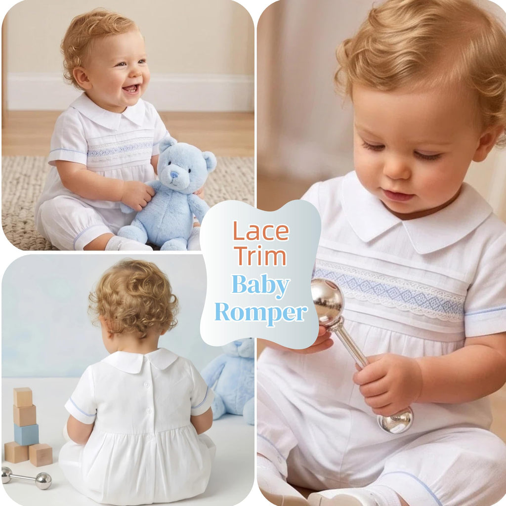 Boy clothes boy baptism outfit white romper