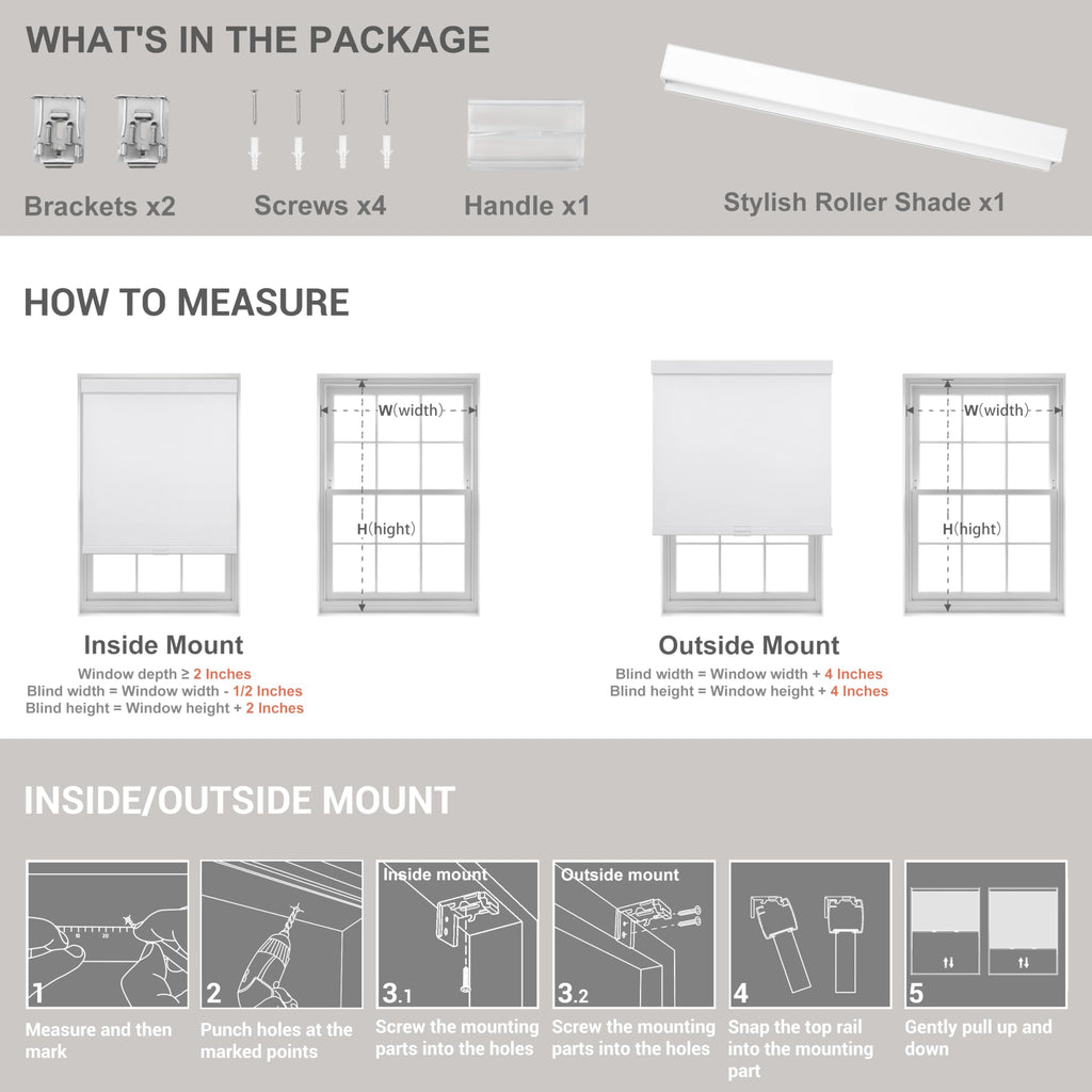 Blackout Cordless Roller Shades, White