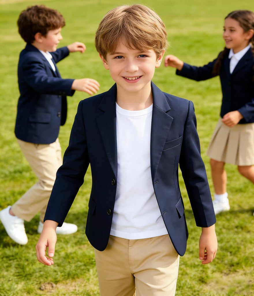 Boys' Blazer Formal Suit Jacket Slim Fit Boys School Blazer Coat for Kids