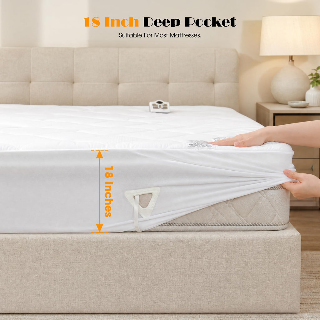 Heated Mattress Pad with Enhanced Foot Zone Heating, Electric Mattress Pad with Fast Preheat, 10 Heat Settings &