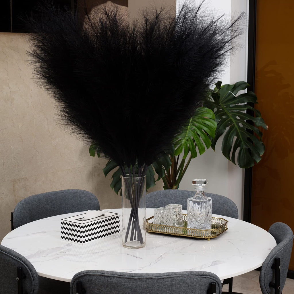 Faux Pampas Grass 6 Stems, Artificial Pampas Grass - 43 inch Total Extra Large Pompass Grass Tall Pompous Boho Flower