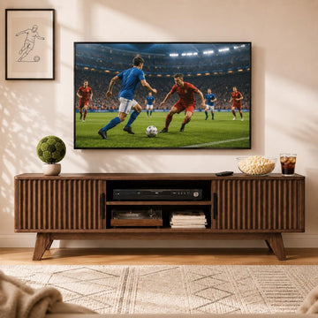 Mid-Century TV Stand, 59 Inch, Oak