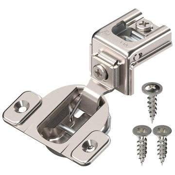 39C355B.20x10S 1-1/4" Overlay Soft Close Cabinet Hinge, Nickel Plated Steel, Nickel Finish (Pack of 10)