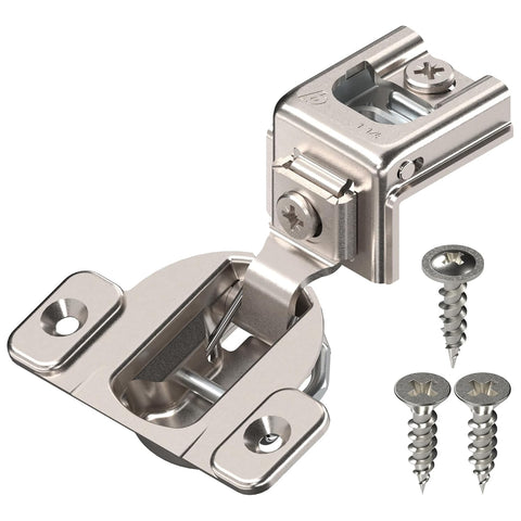 39C355B.20x10S 1-1/4" Overlay Soft Close Cabinet Hinge, Nickel Plated Steel, Nickel Finish (Pack of 10)