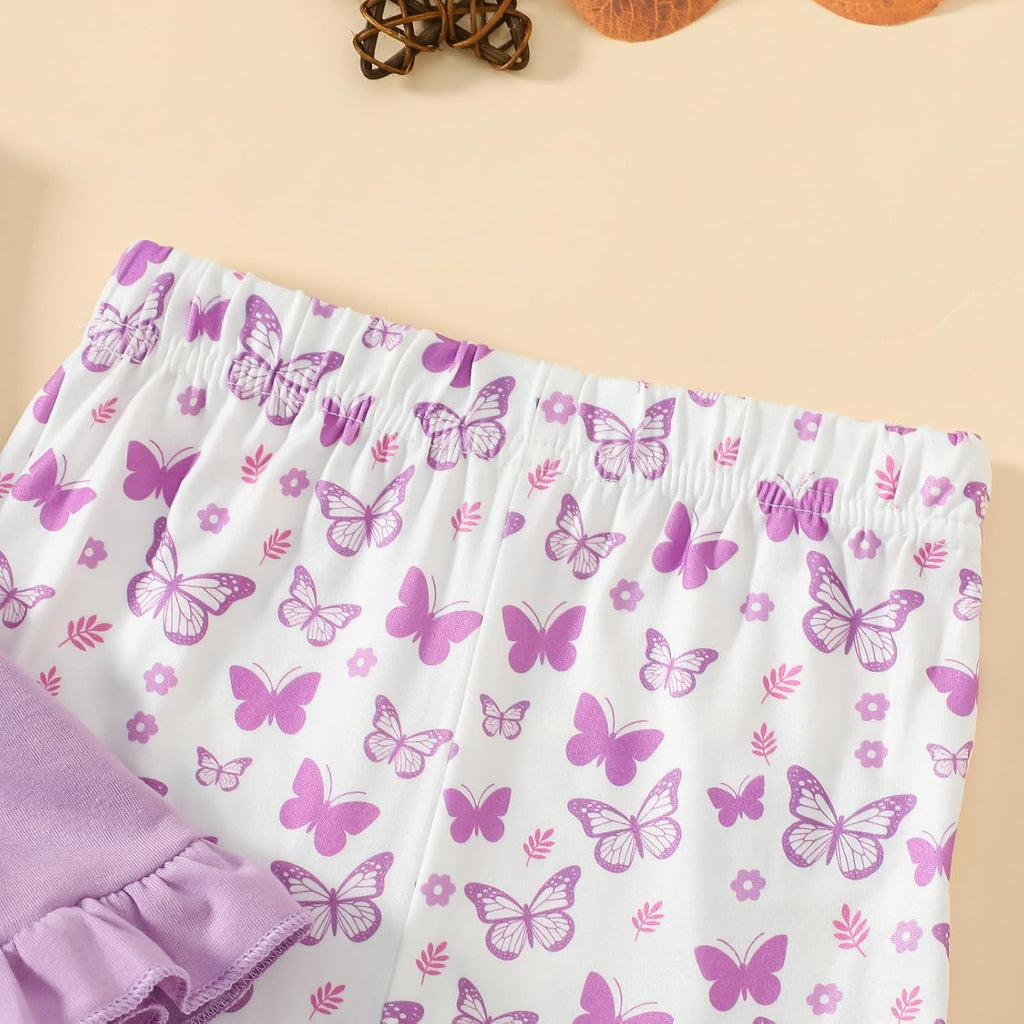 Toddler Girl Fall Winter Clothes Ruffle Top Flare Pants 2Pcs
