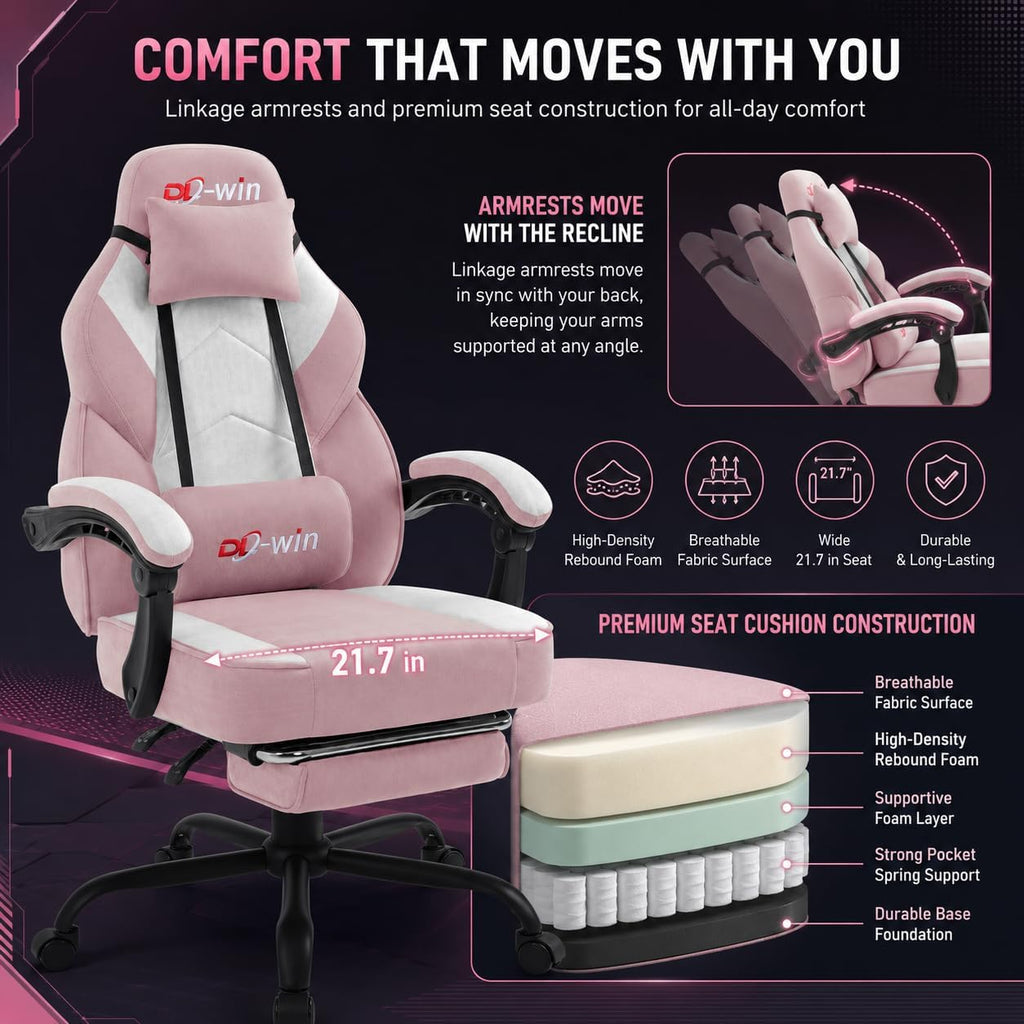 Video Gaming Chair for Adults, Computer Chair with Footrest and Ergonomic High Back, Big and Tall Gamer Chair with