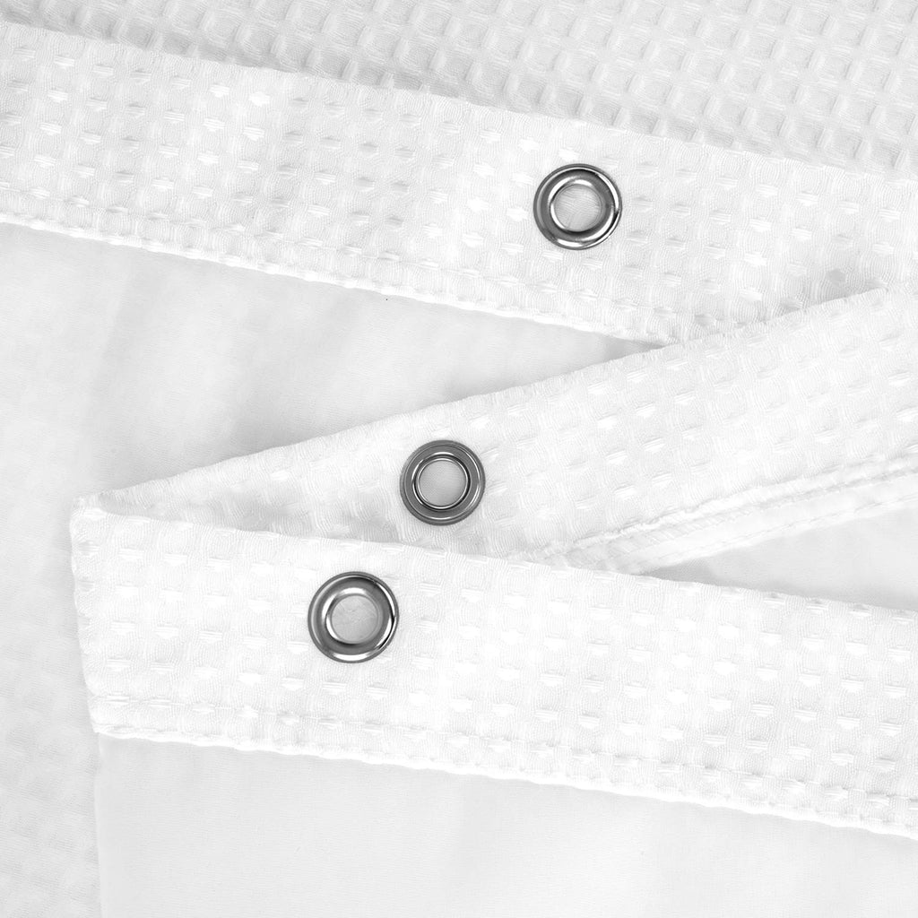 Stall Waffle Weave Shower Curtain with Snap-in Liner White 36x72