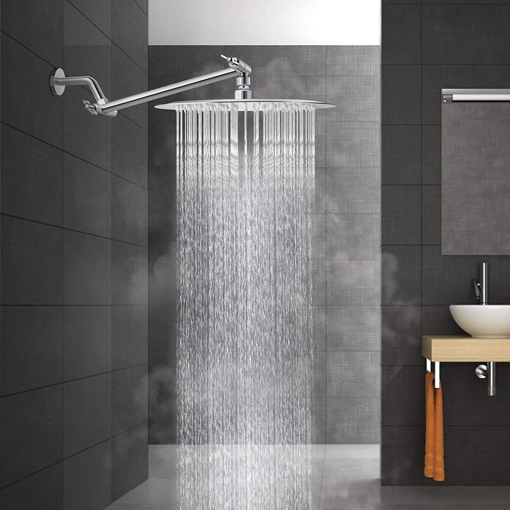 Rain Shower Head, High Pressure High Flow All Metal Rainfall Shower Head, Ultra-Thin Design-Pressure Boosting