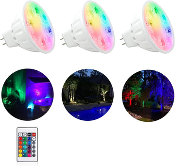 MR16 Color Changing LED Bulbs, MR16 Landscape Light Bulbs 3-Pack