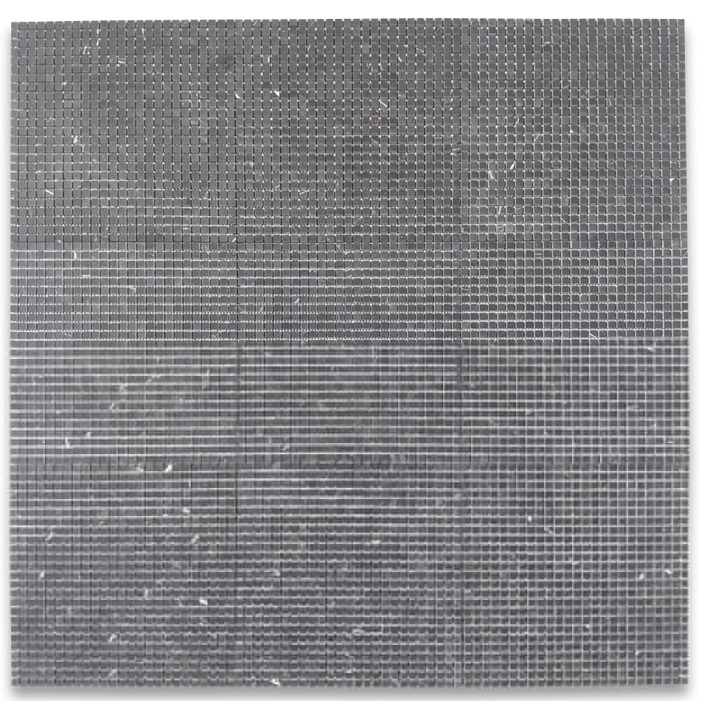 Nero Marquina Black Marble 3/8x3/8 Square Mosaic Tile Honed Kitchen Bath Wall Floor Backsplash Shower (1 Sheet)