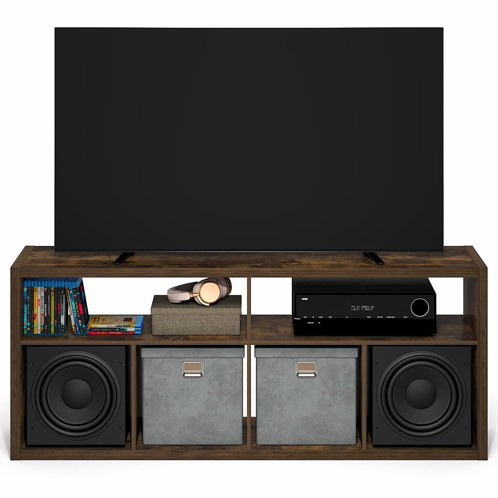 Viola 6-Shelf TV Stand for TV up to 65 Inch, Amber Pine