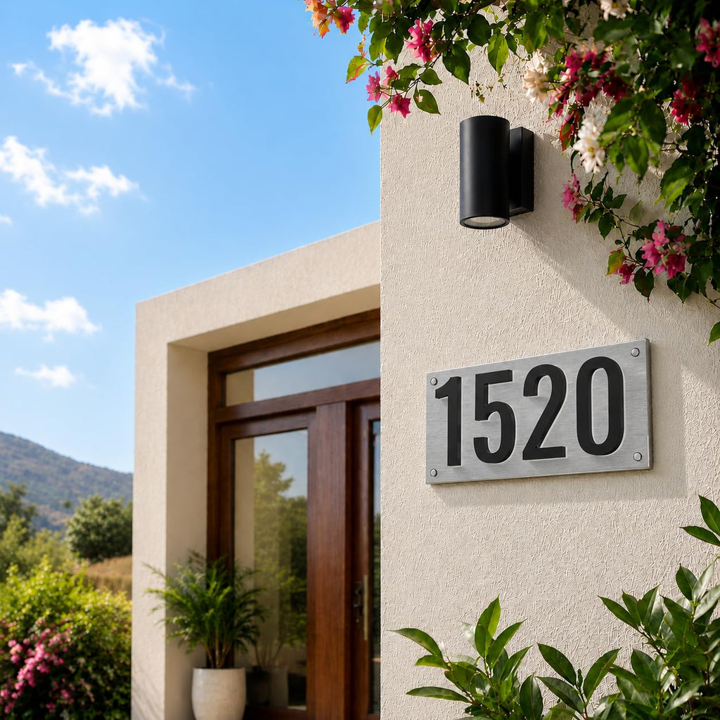 7 Inch Backlit LED House Number, 5000K White Light, ABS (7, Bronze)