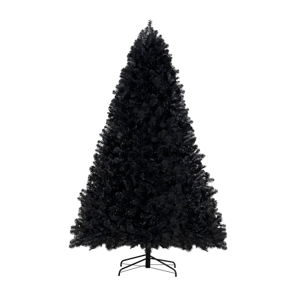 Dakota 7.5 ft Black Pre-Lit Christmas Tree, 600 Warm Lights