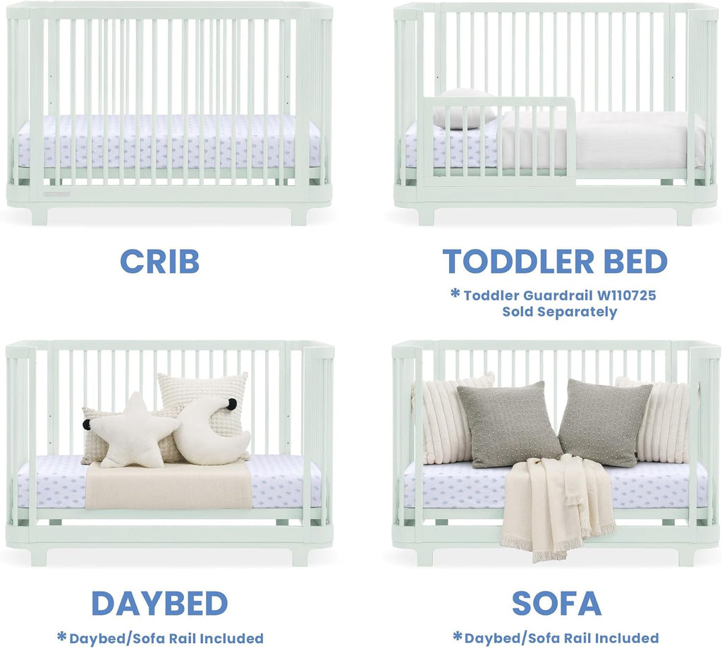 Nest 4-in-1 Convertible Crib, Light Sage