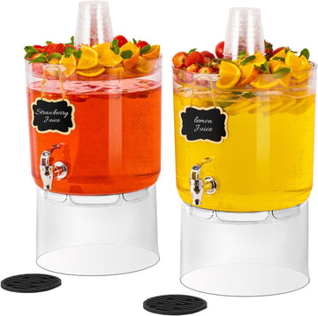Gallon Drink Dispensers for Parties 2 PACK with Stand - Set of 2