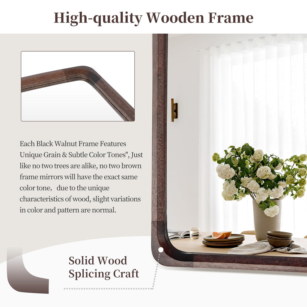 Solid Wood Bathroom Mirror 20x30 Inch, Rustic Wall Decor