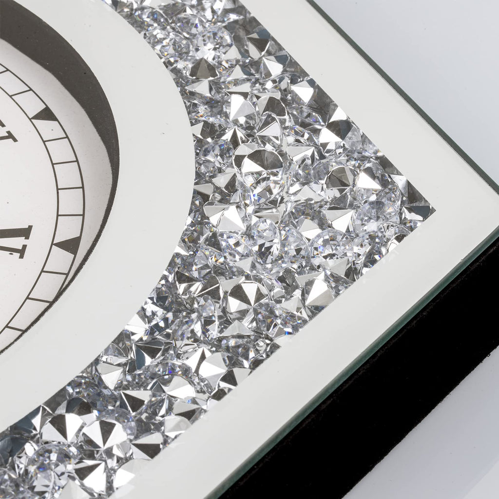 Large Crystal Crush Diamond Wall Clock Decor