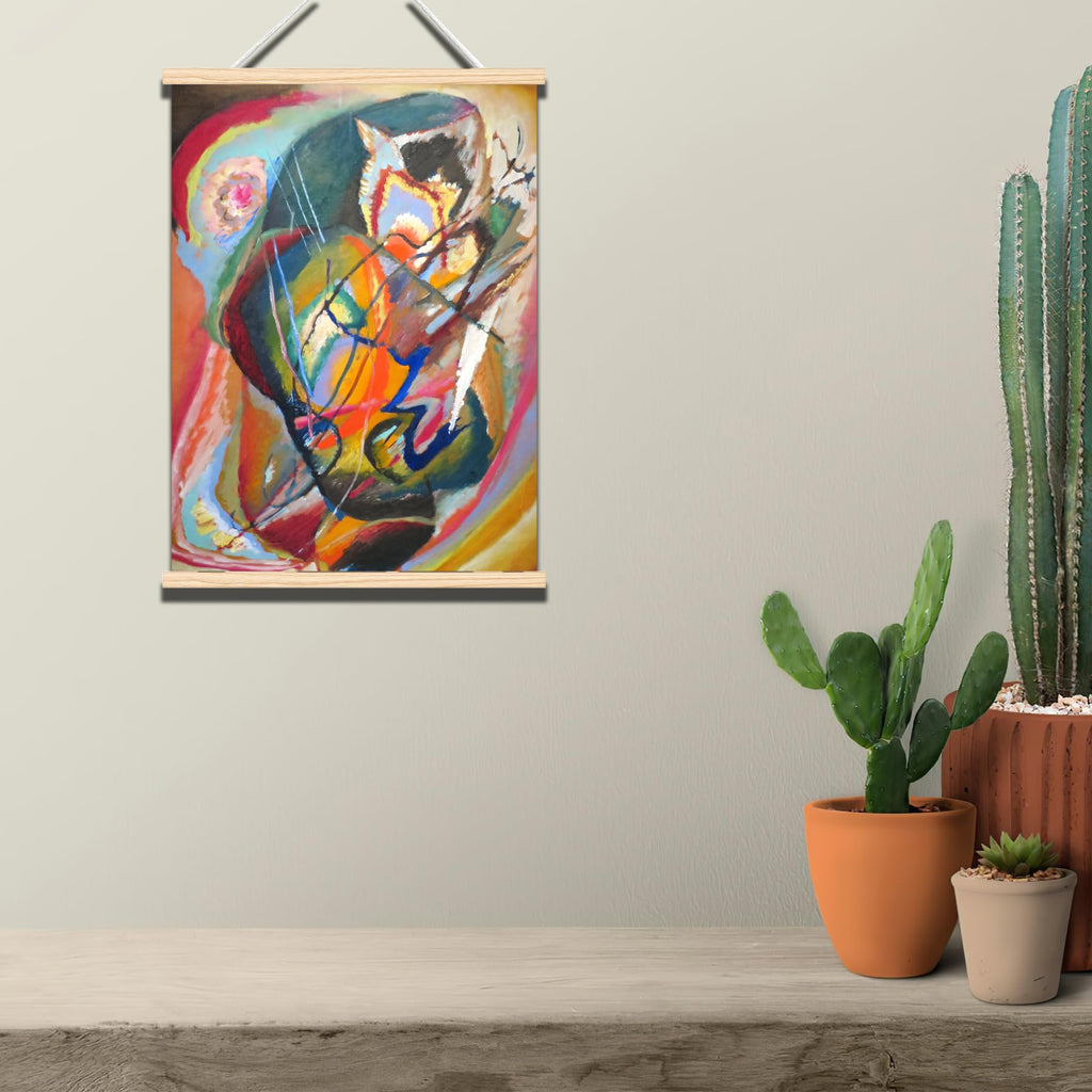 Wassily Kandinsky wooden hanging art- Untitled Improvisation Iii' Art Print Wall Hanging - Classic Impressionist