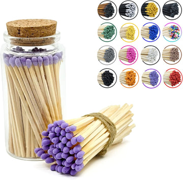 Matches in a Jar | 60+ Matchsticks | Decorative Matchsticks with Strike Pad | Candle Match Holder Long for Fireplace - Set of 60