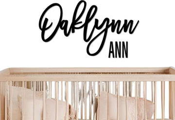Nursery Name Sign, Personalized with First and Middle Name, Baby Nursery Decor, Wooden Name cut out, letters for wall