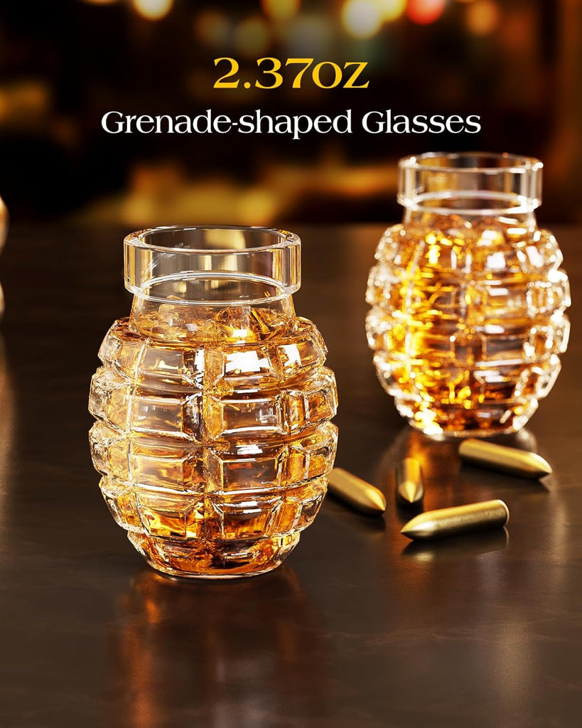Gifts for Men Dad, Whiskey Decanter Set with 2 Glasses, Ideas for Father, Husband, Boyfriend, Brother, Military