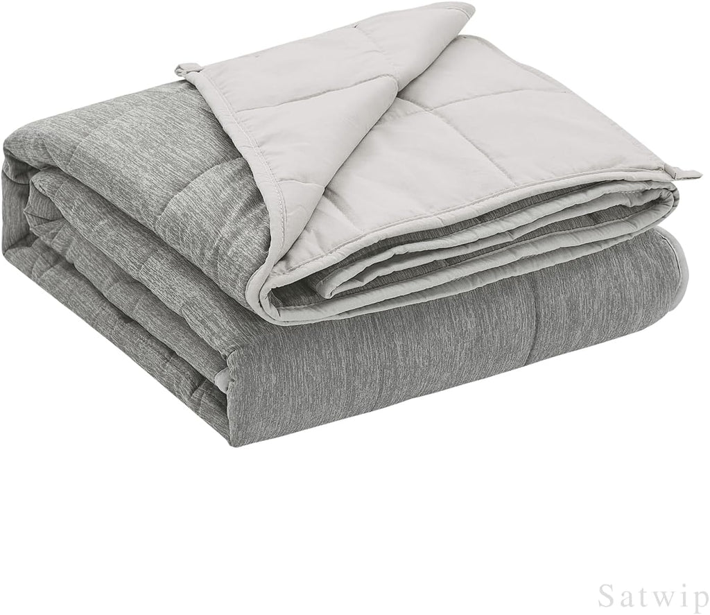 Weighted Blanket Queen 15 LBS, Cooling Weighted Blanket for Hot Sleepers, Cool Moire Jersey with Soft Breathable