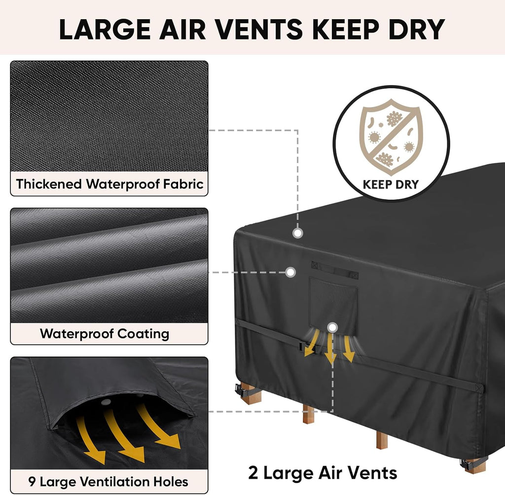 Patio Furniture Covers, Outdoor Furniture Covers Waterproof, Heavy Duty Oxford Patio Table Cover for Outdoor Table
