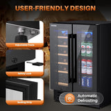 Wine and Beverage Refrigerator 24 Inch, Dual Zone Wine and Beverage Cooler with 