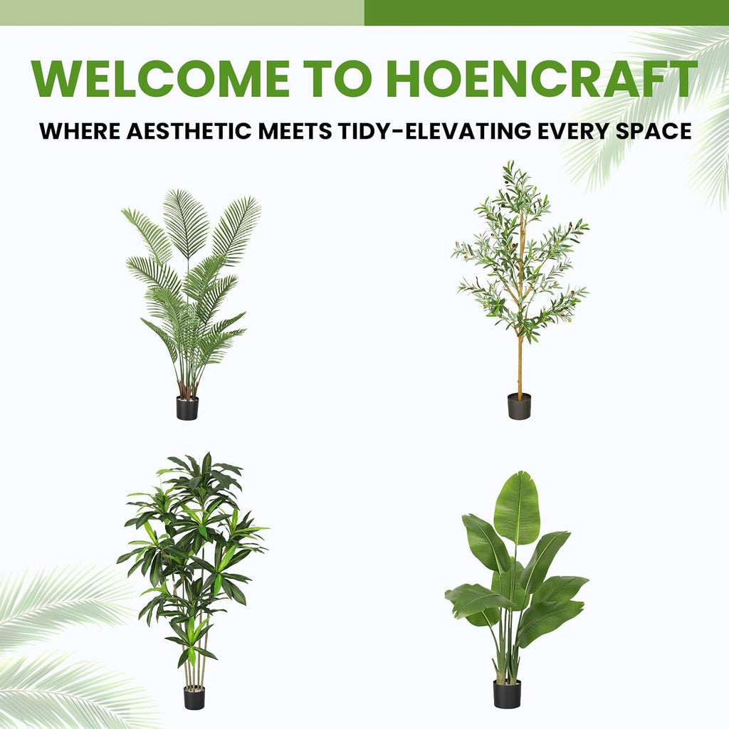 Artificial Palm Trees, 6FT Tall Faux Tree and Outdoor, Artificial Plants with Basic Planter, Suitable, Porch Outside