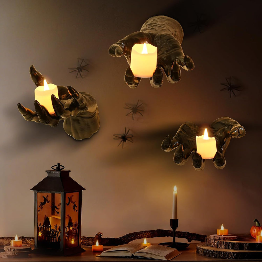 Halloween Decorations Indoor Gothic Decor: Wall Mounted Hands - Set of 3