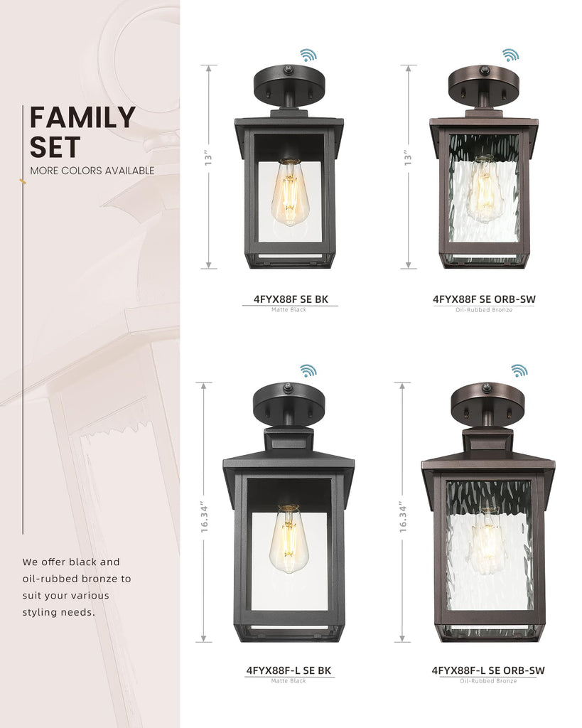 13" Dusk to Dawn Outdoor Semi Flush Mount Ceiling Light