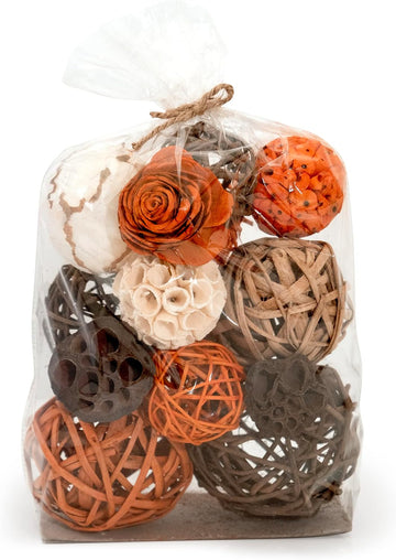 Large Decorative Vase Filler Bag with Orbs, Balls (Sunset Orange)