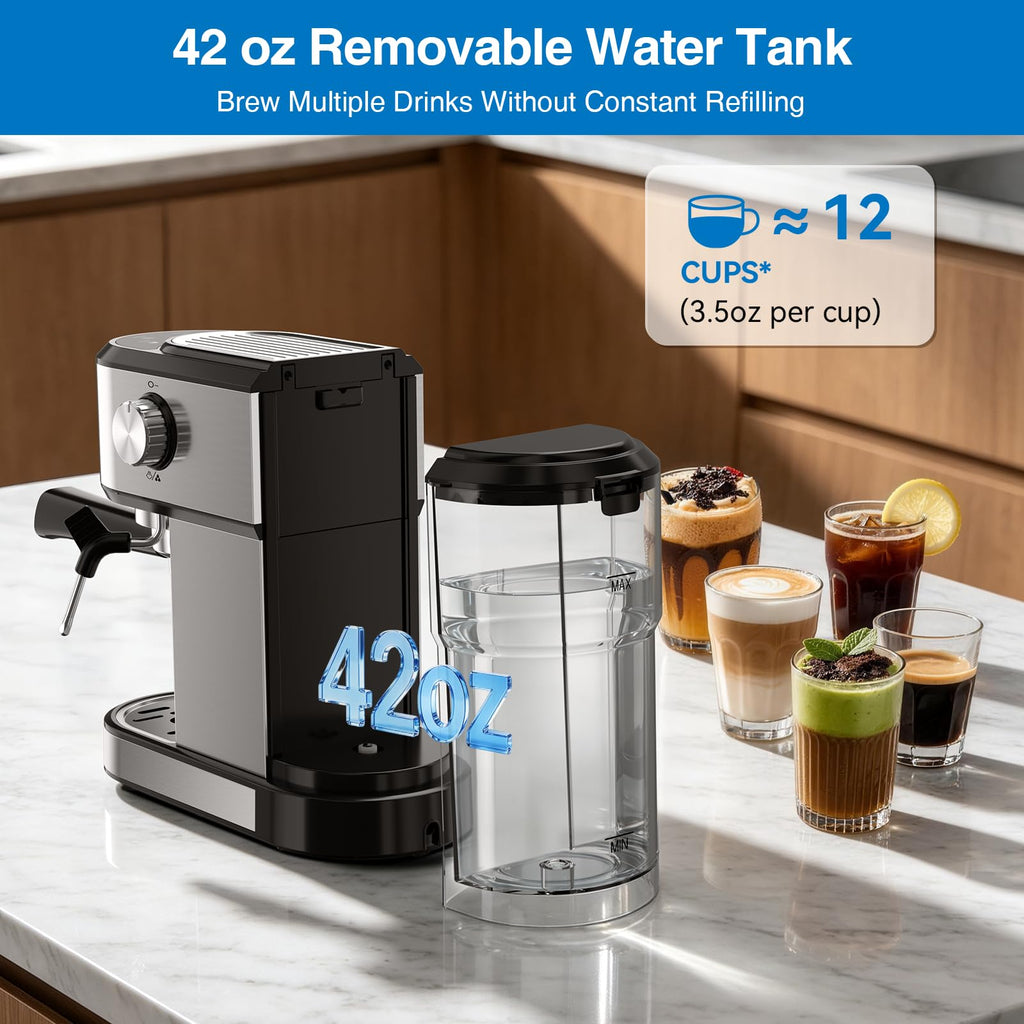20 Bar Espresso Machine with Milk Frother, Touchscreen, Silver