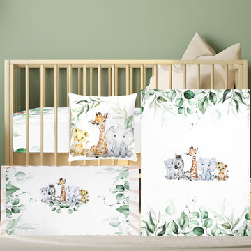 Safari Animals Baby Crib Bedding Set for Infant Standard Bed