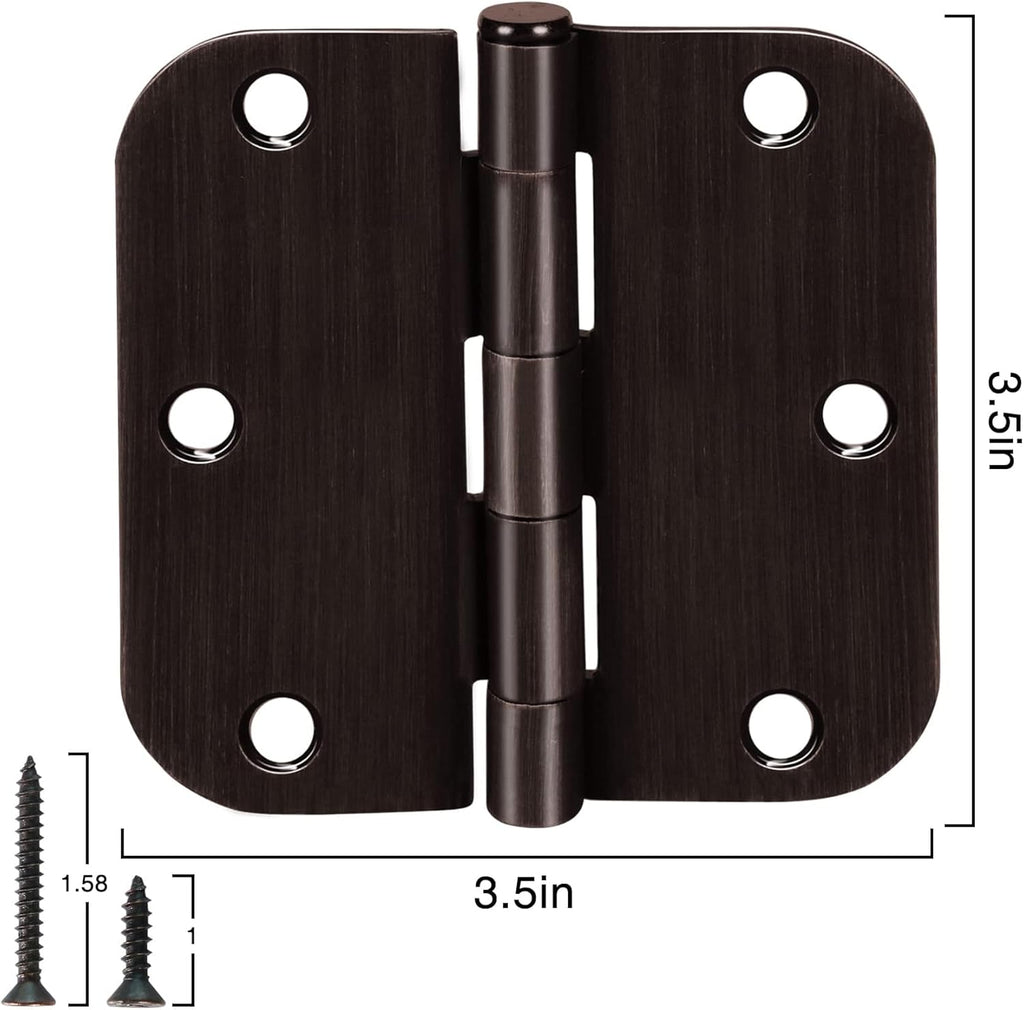 Door Hinges Oil Rubbed Bronze Door Hinges 3.5 Inch Hinges for Doors Interior Door Hinge 3 1/2" Door Hardware Bedroom