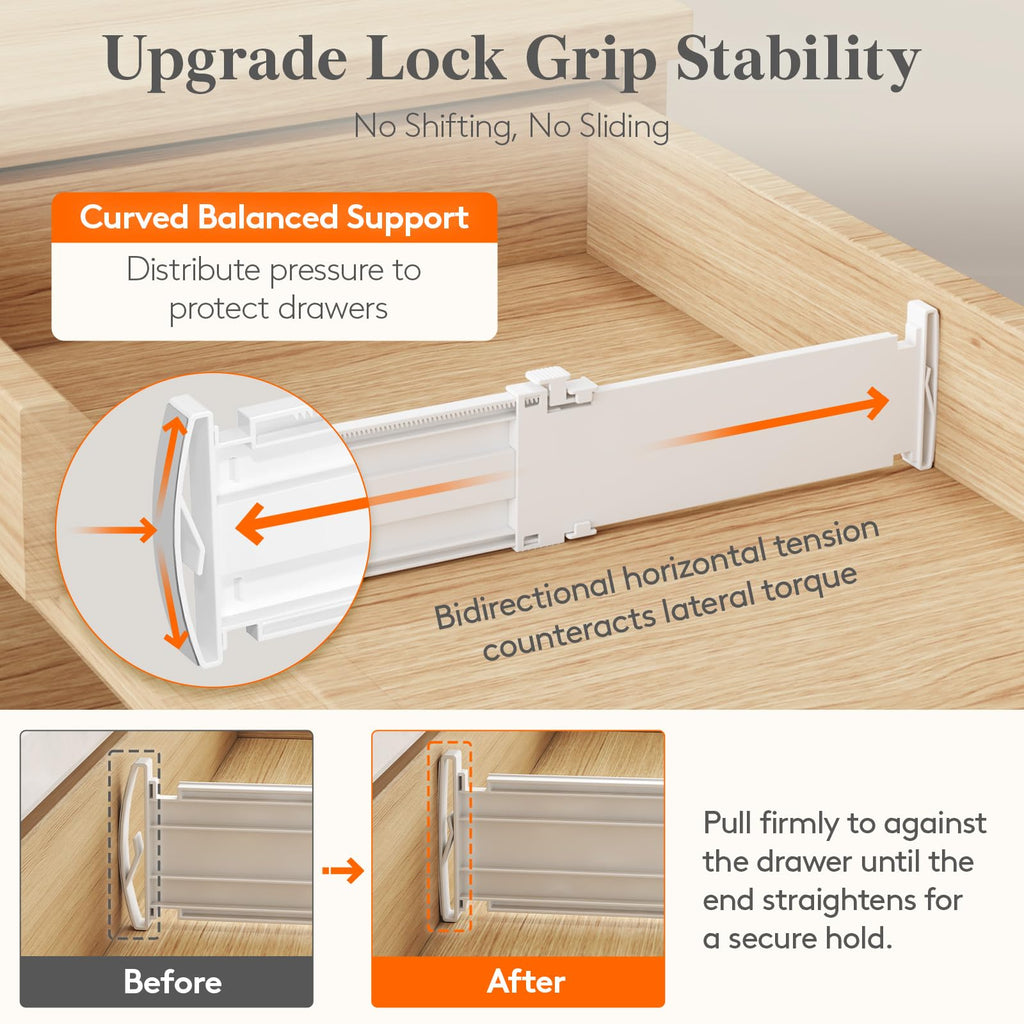 9 Pack 4" High Drawer Dividers, Adjustable Drawer Organizer Clothes