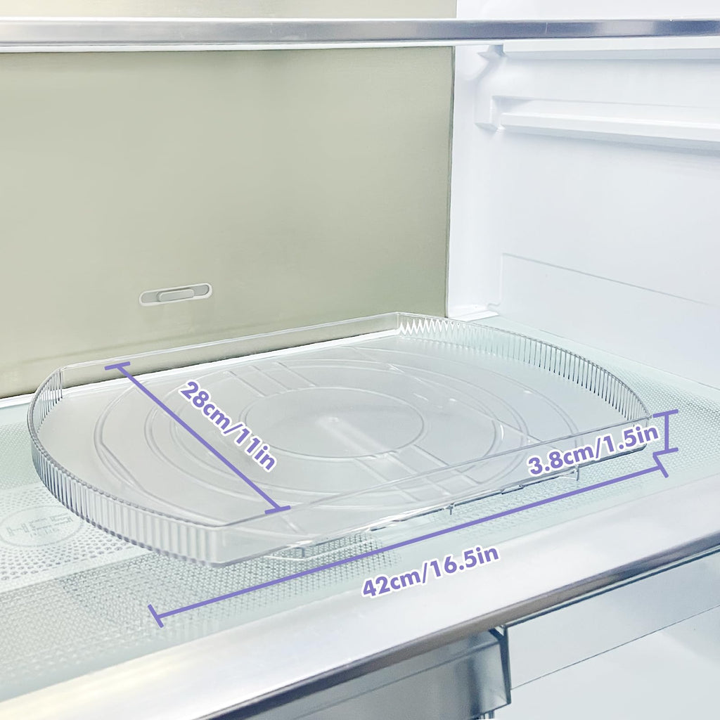 360° Rotating Lazy Susan Turntable - Multifunctional Rectangular Organizer 16.5" x 11.1" for Refrigerator, Cabinet