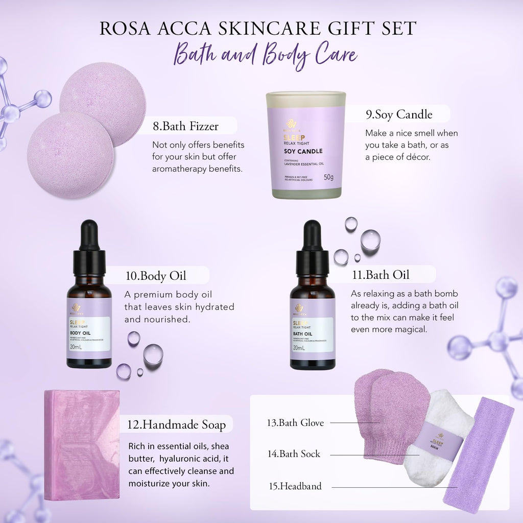 Gifts for Women, 30Pcs Lavender Skin Care Gift Set for Women, Bath & Body Gifts Basket Set, Home Spa Self Care Gift