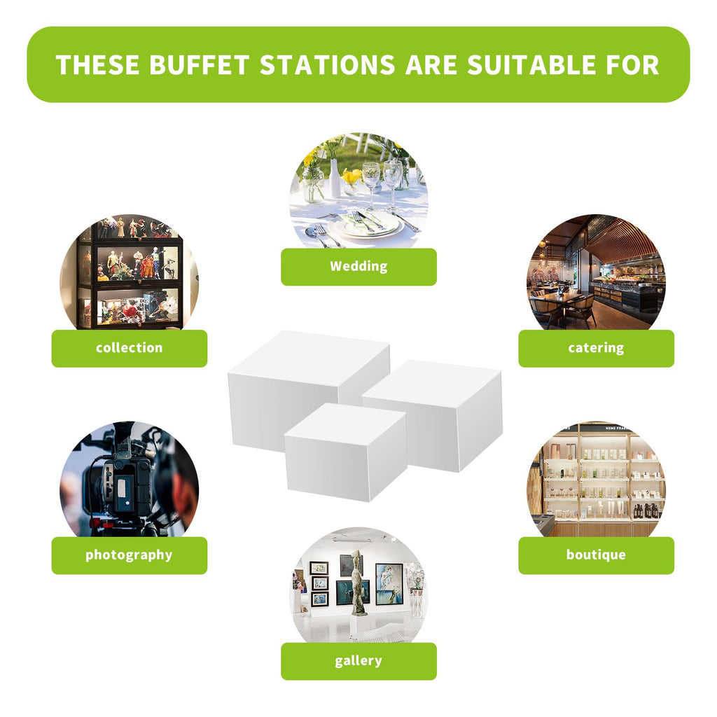6 Pcs Buffet Risers, Large Food Risers for Buffet Table