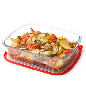 9x11 in, 3 QT Rectangle Glass Baking Dish with Lid
