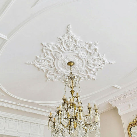 47.24 Inch Large Ceiling Medallion for Light Fixtures, 47.24"OD x 3.15"ID, Thermoformed Classic PVC 