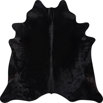 100% Genuine Brazilian Cowhide Rug, Black Natural, One-of-a-Kind Real Hide, Luxury Cowskin Leather Area Rug, Natural