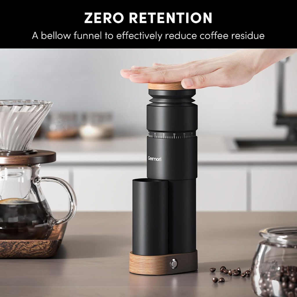 Burr Coffee Grinder, Portable Electric Grinder Geimori T38 Plus,Espresso Grinder with Conical Burr,Stepless Grind