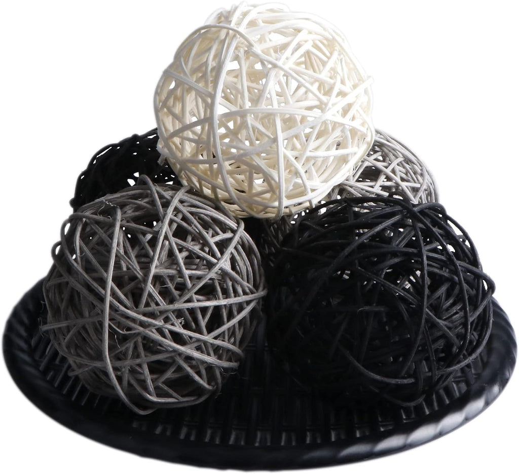 Inch Wicker Balls Decorations, Rattan Balls Decorative Decor DIY Vase Bowl Filler Ornament Baby Room Nursery - Set of 9