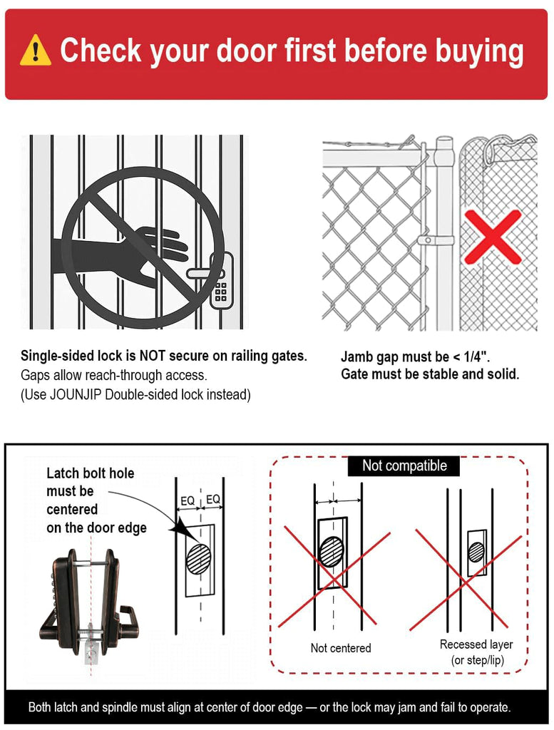 Single-Sided Keyless Entry Door Lock, Lever Handle OR Bronze